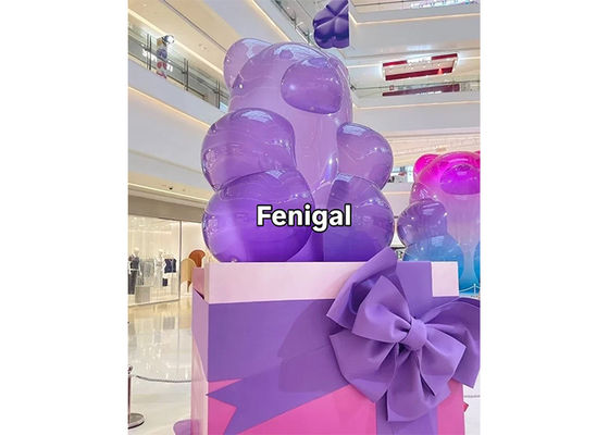 1.8m 2m High Inflatable Gradient PVC Bear For Shopping Malls And Swimming Pools Decor