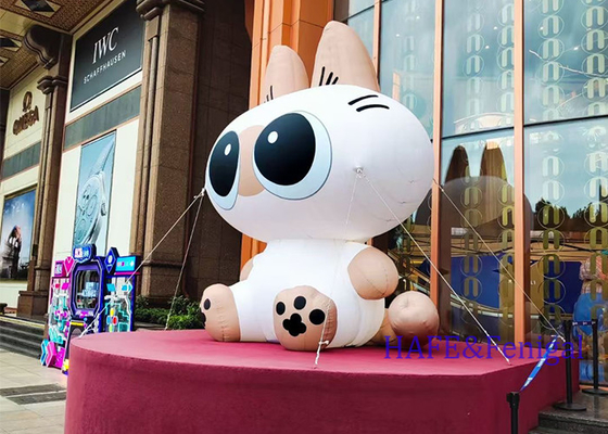 LED ışıklarla özel açık hava dev şişme karikatür kedi atmosferi dekorasyonu