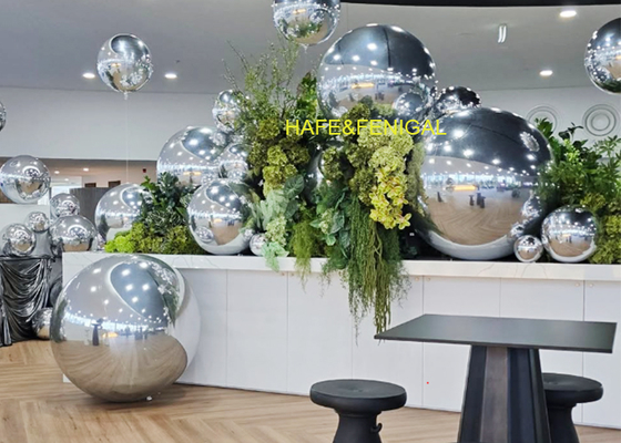 1ft 2ft 3ft PVC Gümüş Ayna Balonları İç veya Dış Mekan Sanat Enstalasyonları İçin