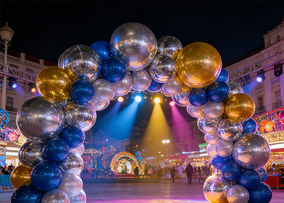 Büyük PVC şişilebilir ayna balonları etkinlikler için uygundur Sahne partileri Reklam ve performans dekorasyonları