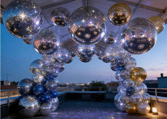 Dükkanlı PVC şişme ayna topu 1.5m-3m etkinlik ve sergi dekorasyonu için