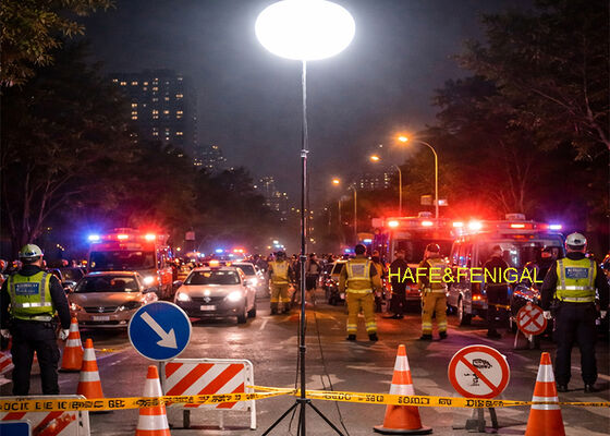 Hızlı tepki için ayarlanabilir bir tripod üzerine monte edilen LED 400w güvenli balon lambaları