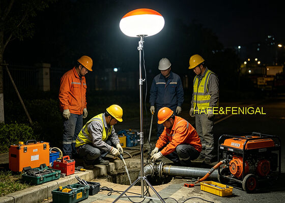Mobil Saha Hizmeti için 24V/48V DC Girişli Sessiz Çalışma Pille Çalışan LED Balon Işığı